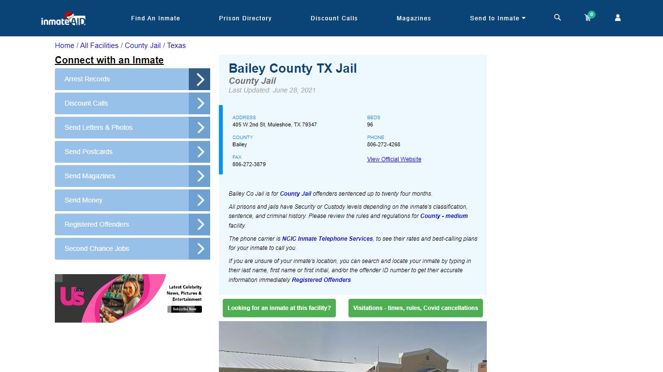 Bailey County TX Jail - Inmate Locator - Muleshoe, TX